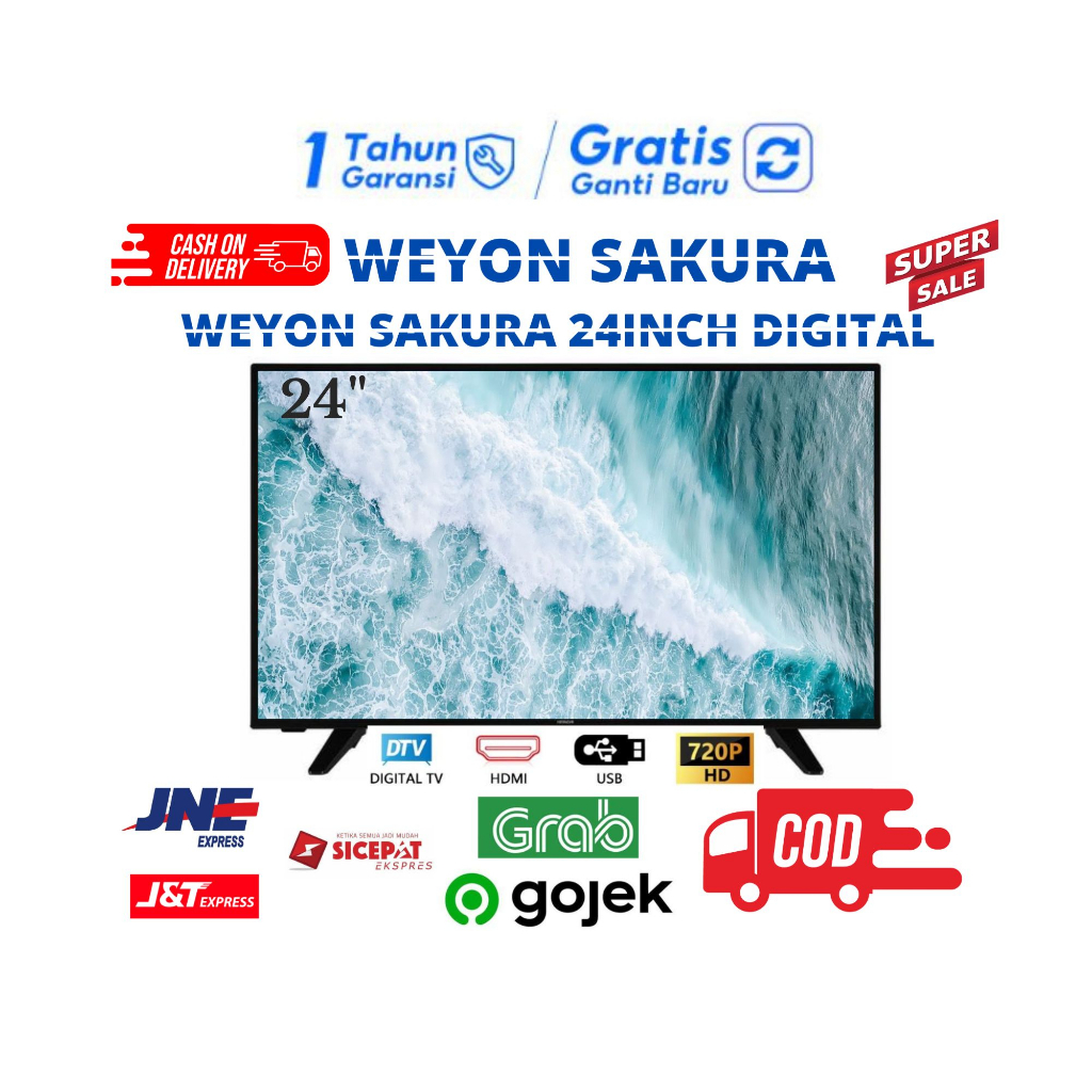 PROMO WEYON TV LED 24 INCH DIGITAL FULL HD ORIGINAL Garansi 1 Tahun MONITOR/CCTV/TV LED