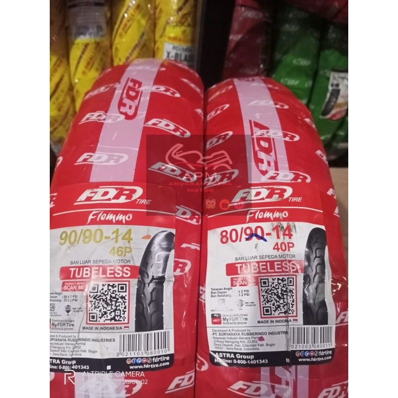 BAN LUAR TUBELESS FDR 80/90-14 90/90-14 FLEMMO