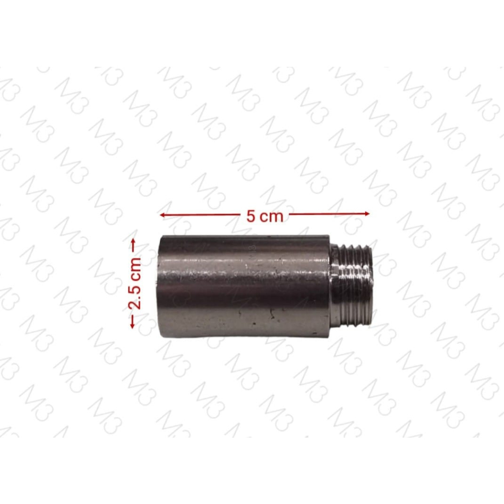 SOK STAINLESS STEEL PANJANG / SOK DRAT LUAR DALAM 1/2 INC
