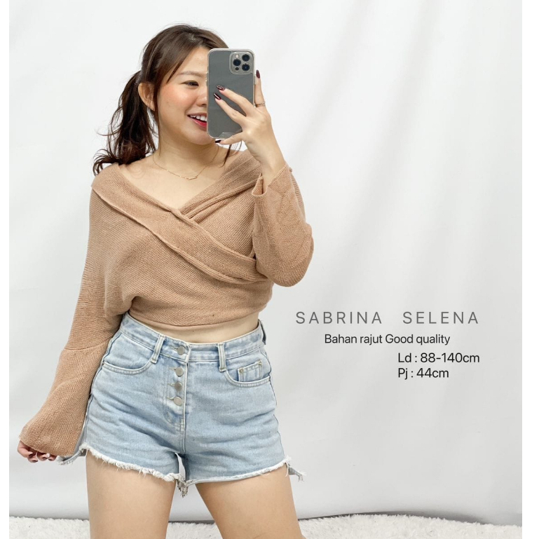 HOPYLOVY - Blouse Wanita Bahan Rajut Sabrina Selena