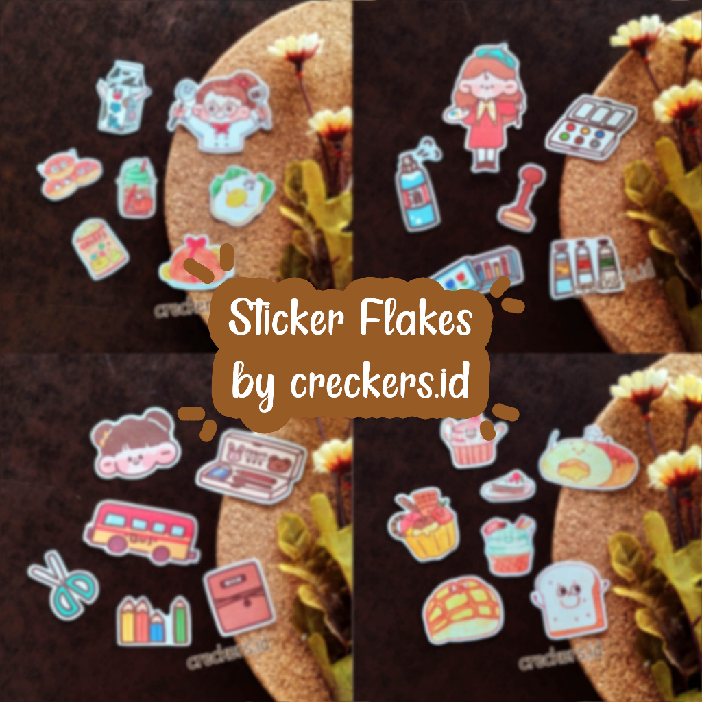 

[creckers.id] Sticker Flakes Momo Makanan Sekolah Lucu Washi Jepang