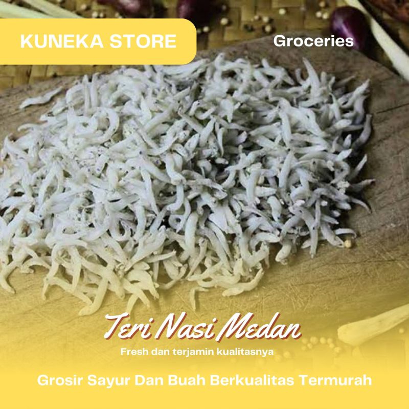

TERI NASI MEDAN IKAN ASIN TERI MEDAN PUTIH KECIL BERSIH MURAH TERLARIS PROMO
