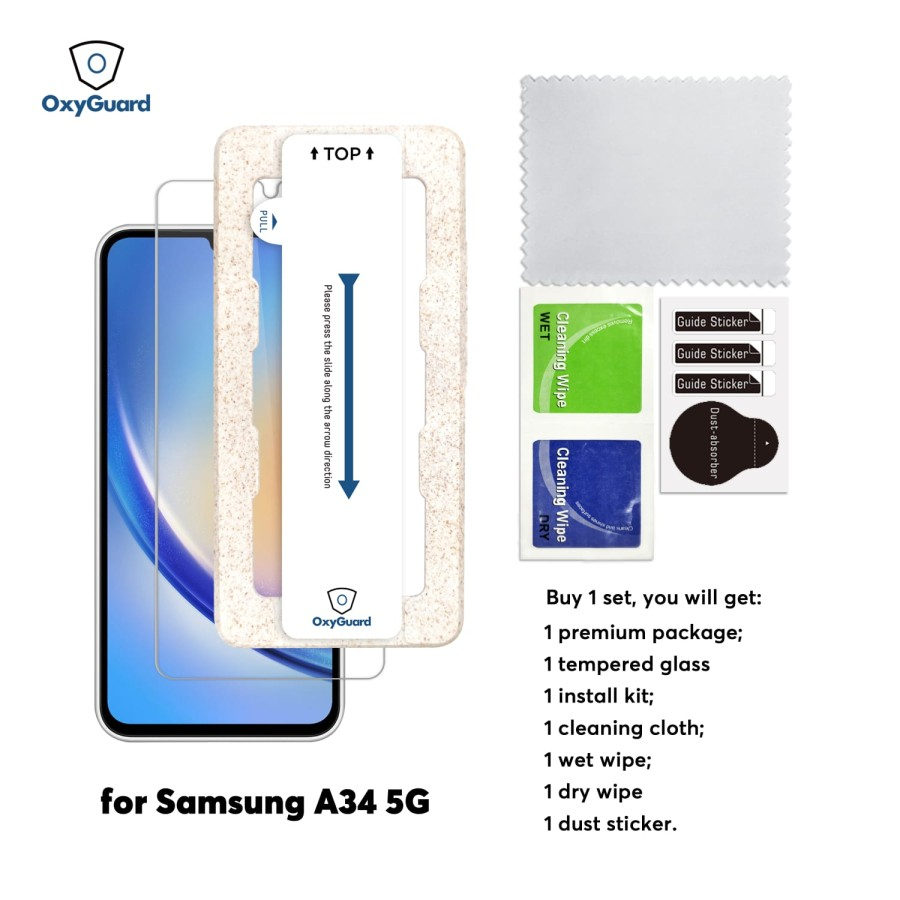 Tempered Glass Samsung Galaxy A34 5G OXYGUARD Anti Gores Premium