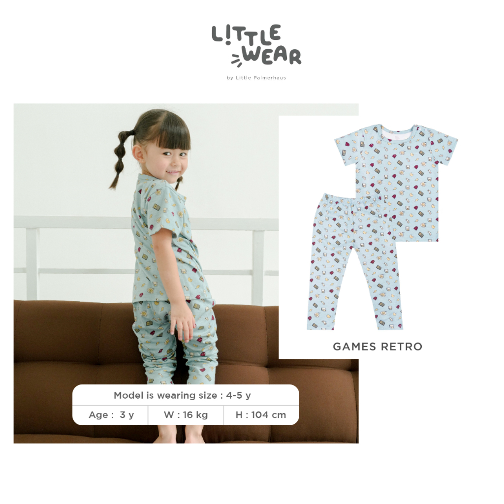 [TOMS] LITTLE PALMERHAUS (1stel) LITTLE WEAR Attire Set ( Baju Pendek + Celana Panjang )