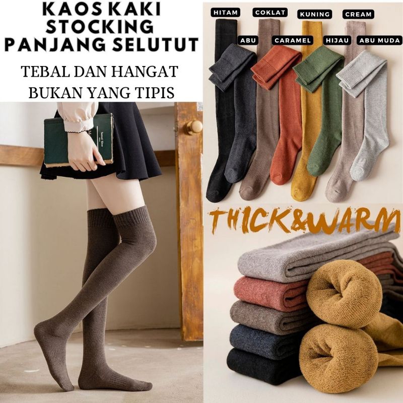 Kaos Kaki Stocking Selutut Tebal dan Hangat (KKpjg)