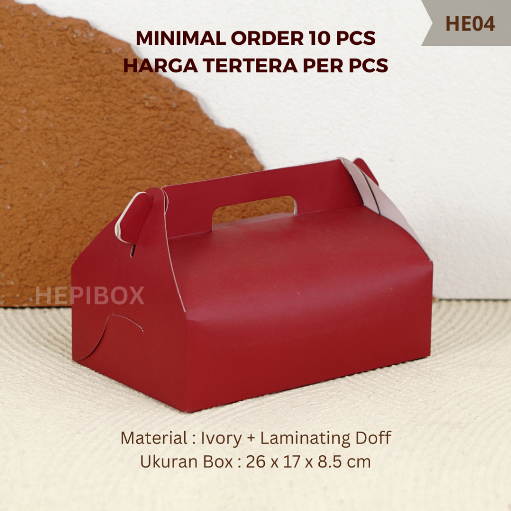 Gable Box Kue Tebal / Box Hampers / Box Kue / Box Gable / Kotak Kue l HE04