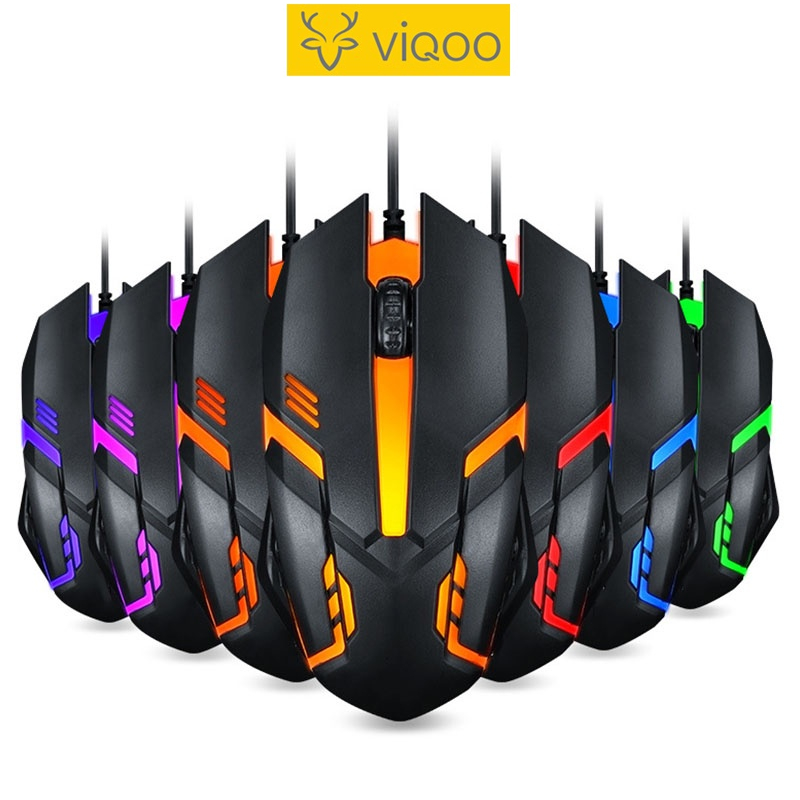 【COD】 Viqoo Mouse Gaming Wired MG05 Black Mouse Game RGB Colorful 7 LED light