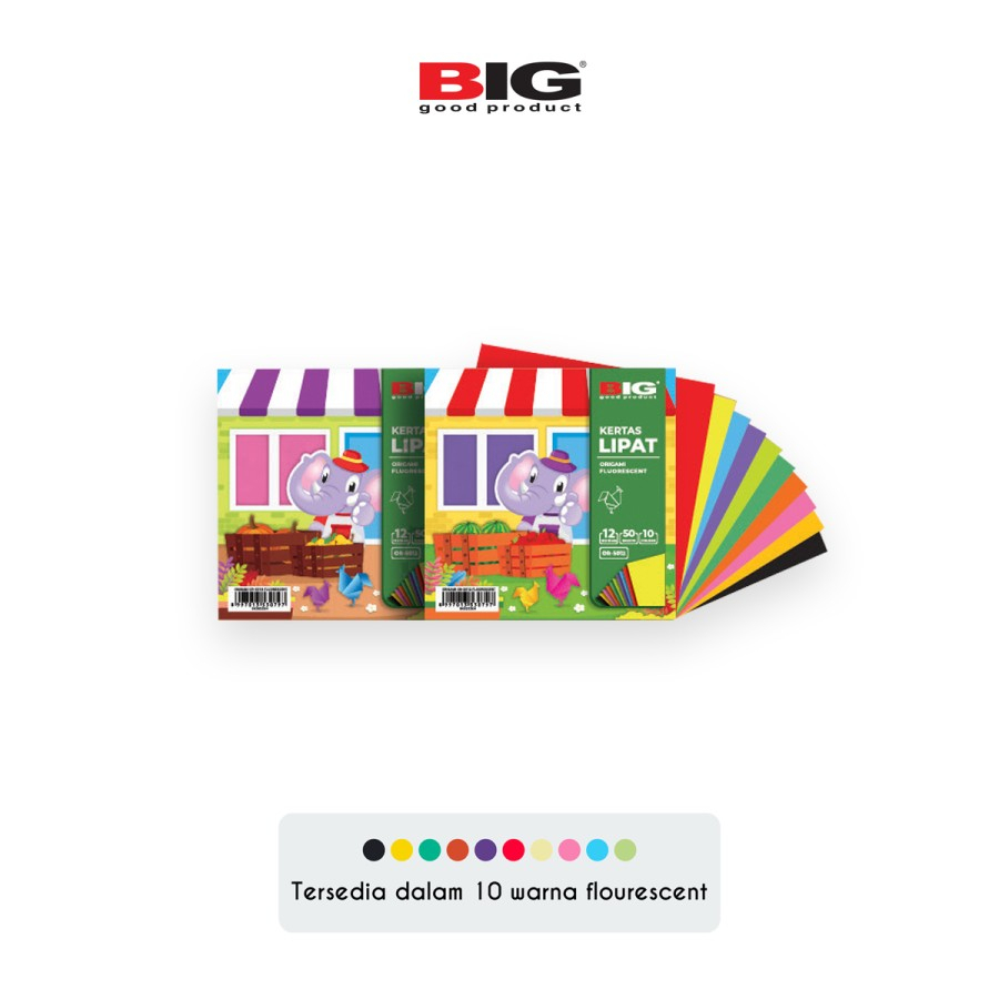 

Kertas Lipat Origami BIG 10 Warna 2 Sisi 12X12 OR-5012