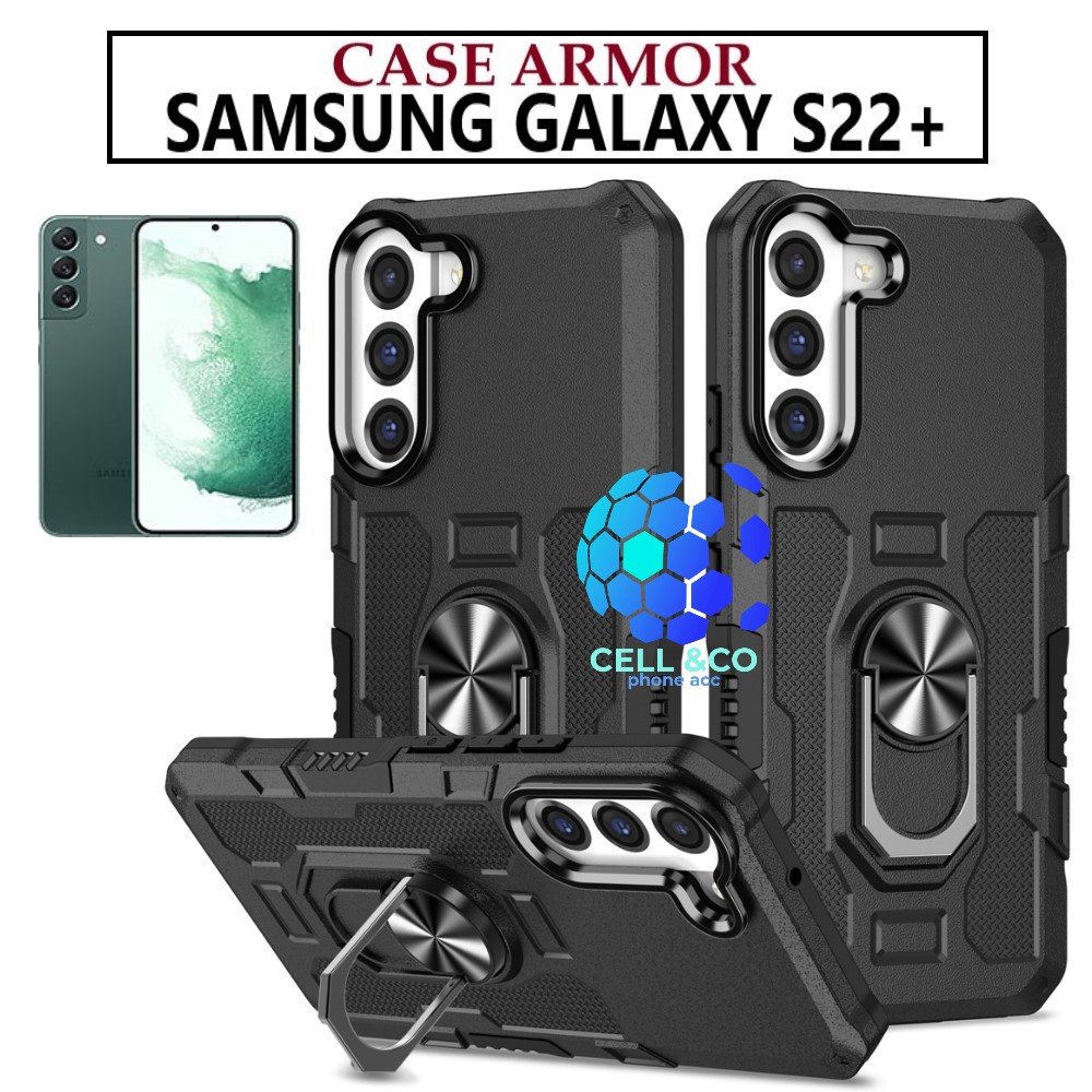 Case Armor SAMSUNG GALAXY S22+ Iring Cincin Magnetic Kesing Hp Protect kamera Premium Hard Case Standing Robot Pelindung Kamera