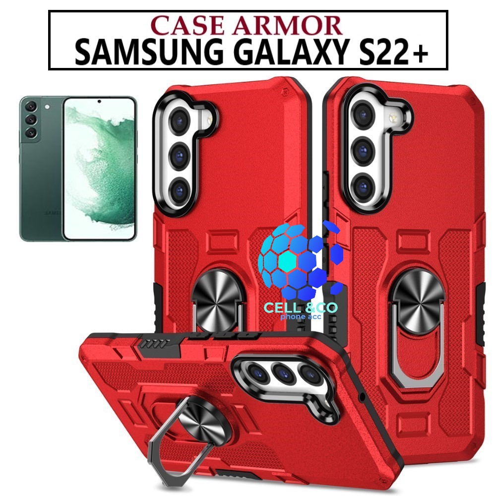 Case Armor SAMSUNG GALAXY S22+ Iring Cincin Magnetic Kesing Hp Protect kamera Premium Hard Case Standing Robot Pelindung Kamera