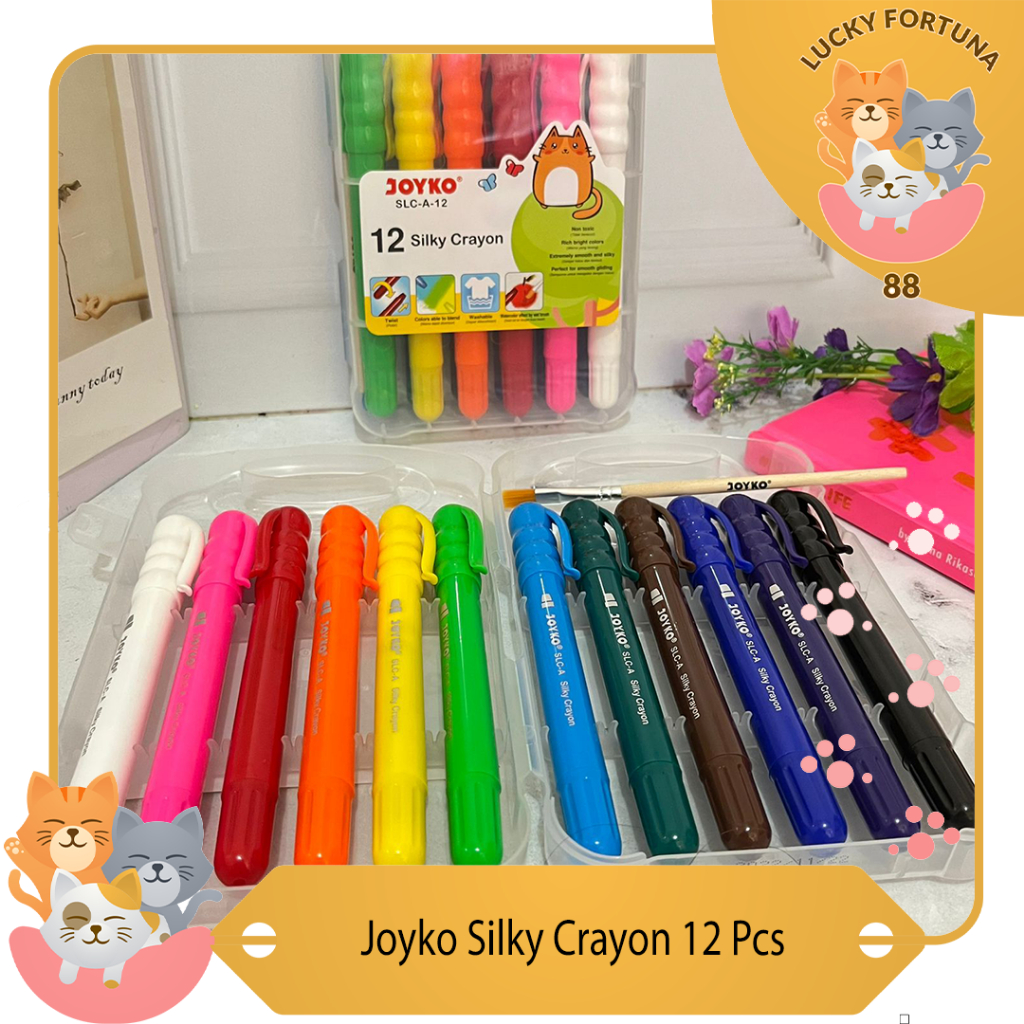 

Joyko Silky Crayon 12 Pcs Joyko Silky Crayon bright and vibrant 12 pcs Joyko Silky Crayon non-toxic 12 pcs Joyko Silky Crayon set 12 pcs Joyko Silky Crayon 12 colors Joyko Silky Crayon set for art and coloring