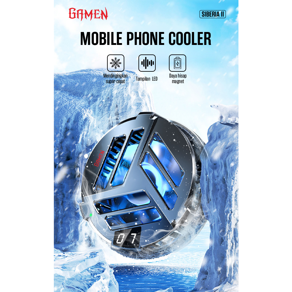 Gamen Siberia II Magnetic LED Mobile Phone Fan Cooler Radiator
