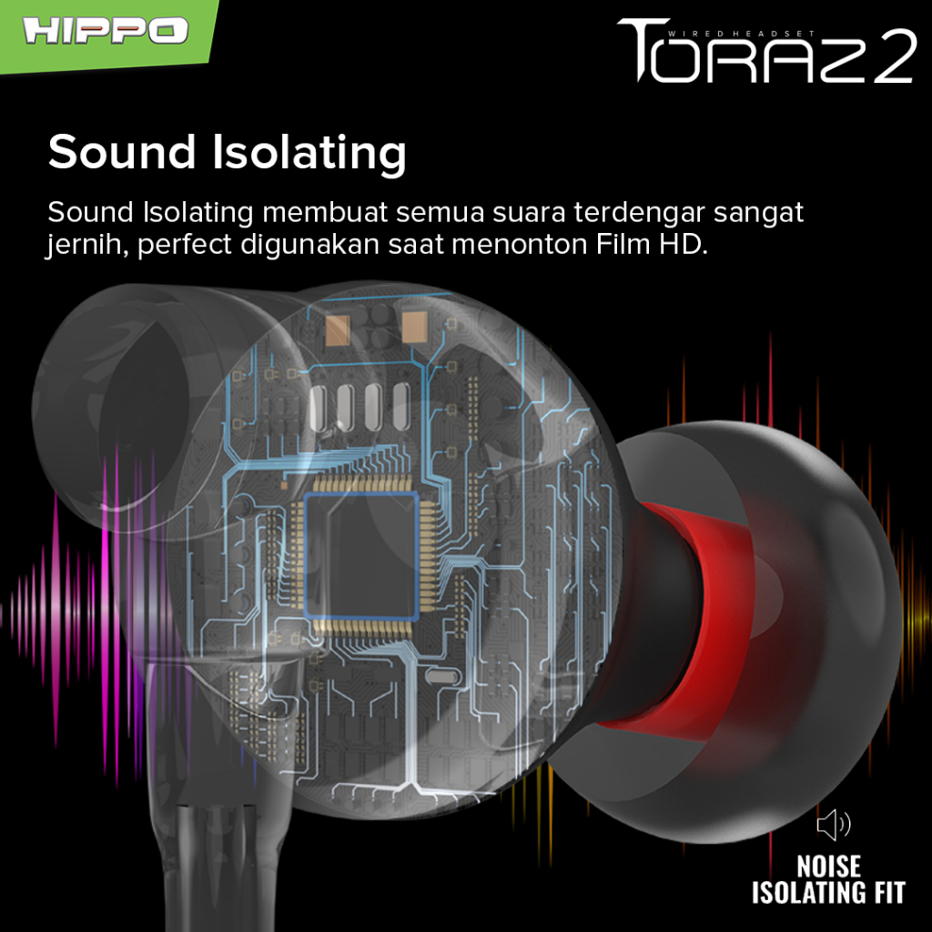 Hippo Earphone Toraz2 Super Bass Jack 3.5 mm Wired Handsfree Android Original Earbuds Headset