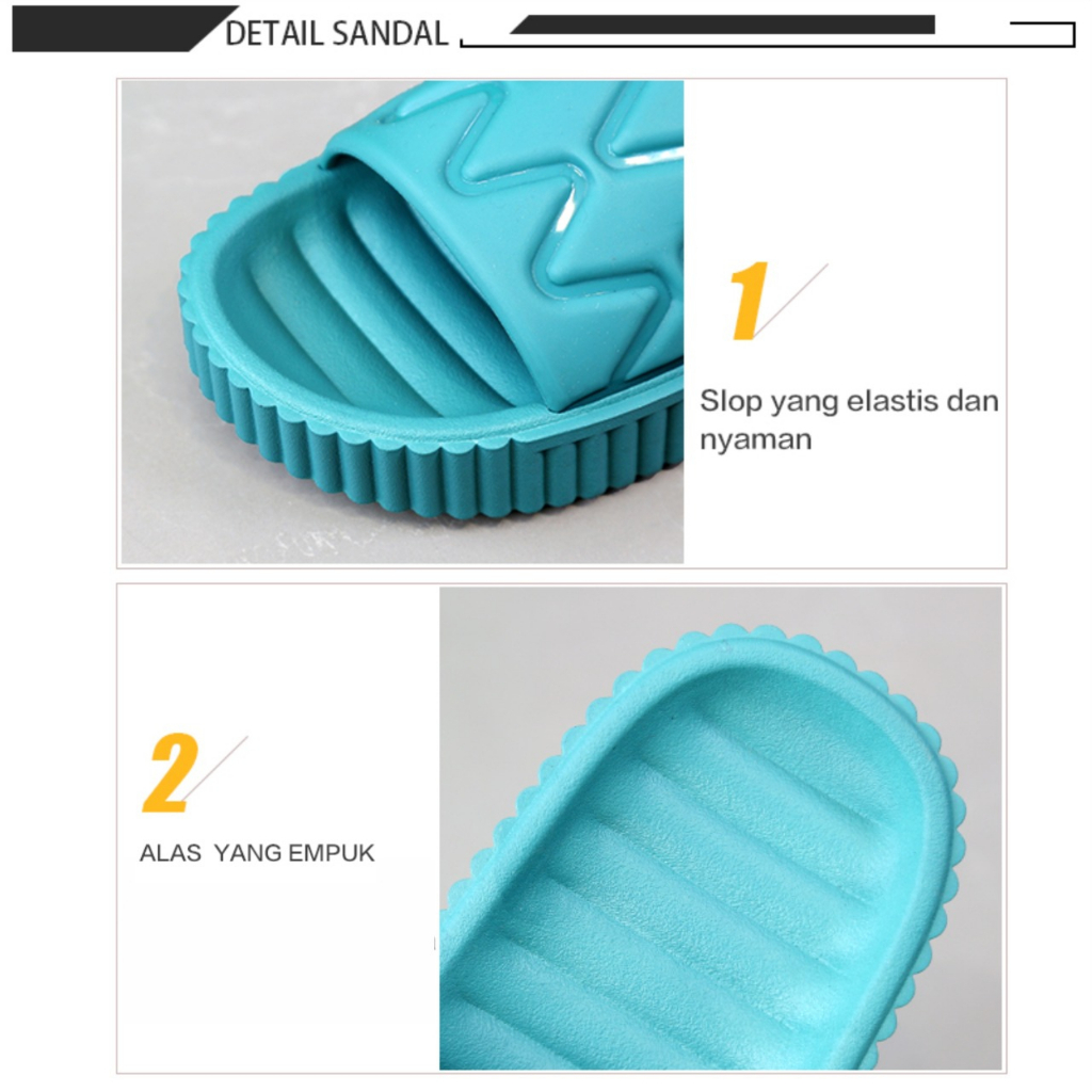 Sandal Slop Wanita Motif Garis 1998-1 PVC Import Premium Calatrava