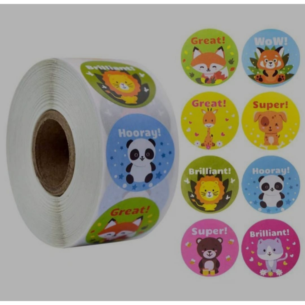 

Roll STICKER Label Isi 500 Sticker Lucu happy birthday