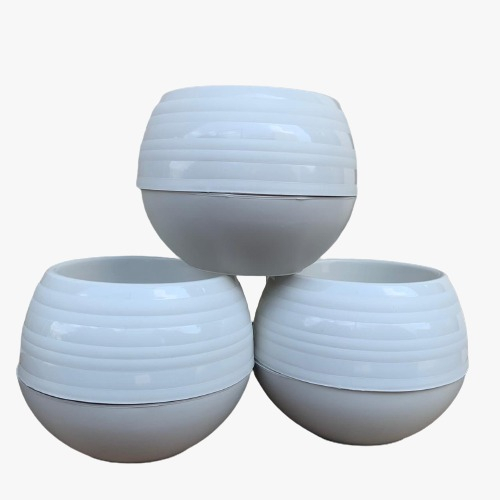 Pot Bola Putih Plastik Cantik 25cm Pot Bola Sultan Pot Bola Bulat Ulir Tawon Self-Watering