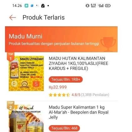 MADU HUTAN KALIMANTAN ZIYADAH 1KG,100%ASLI(FREE SAFETY PACKING)