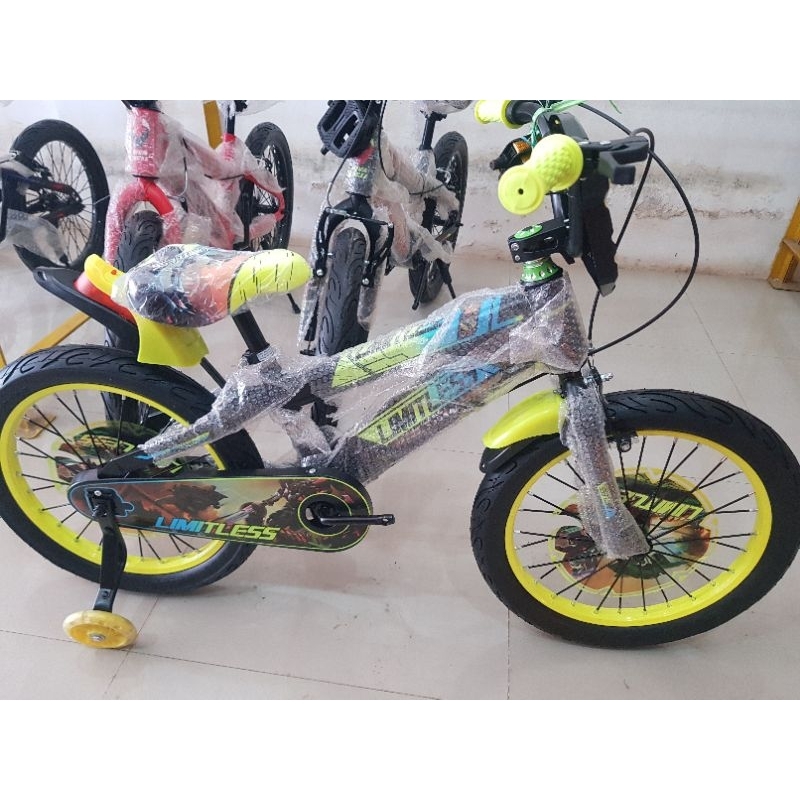 Sepeda Anak Sepeda BMX 18 inch LIMITLESS ( BAN JUMBO ) ( KUNING )