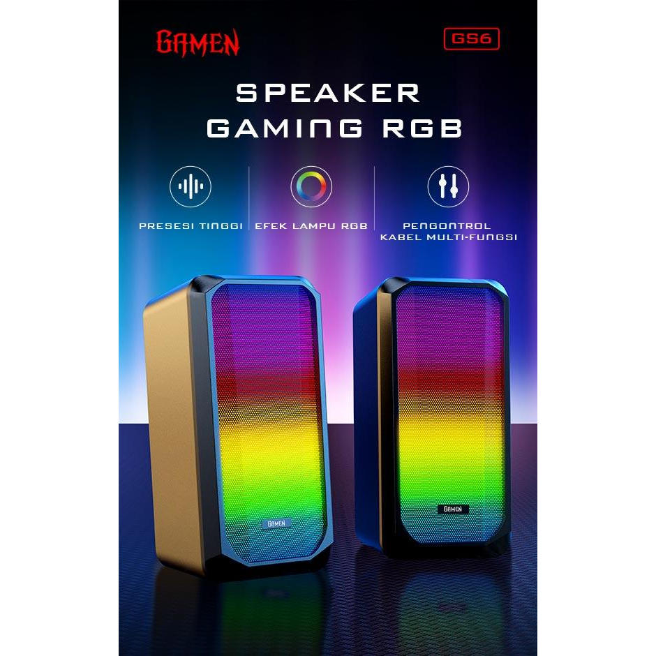 Gamen GS6 Gaming Multimedia Speaker with RGB Rhythm Lights