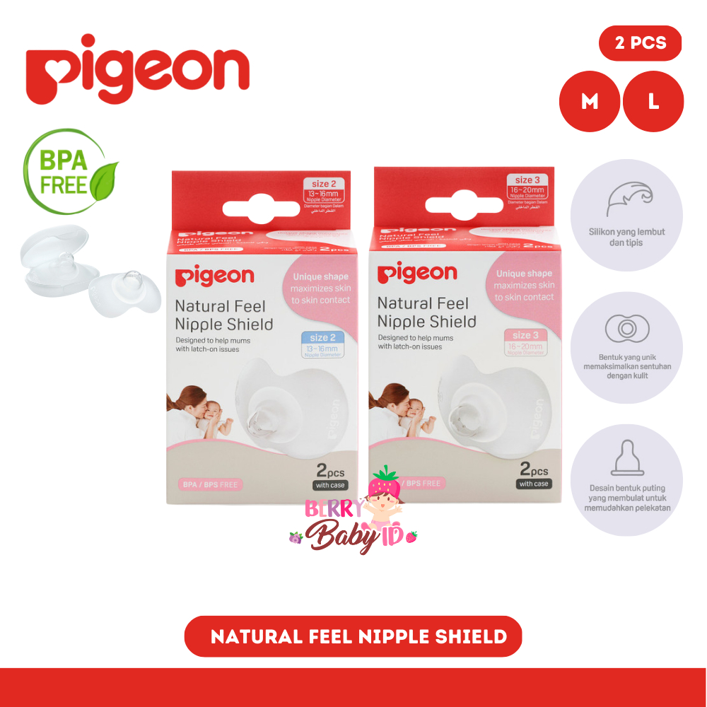 Pigeon Natural Feel Nipple Shield Pelindung Puting Ibu Menyusui Berry Mart