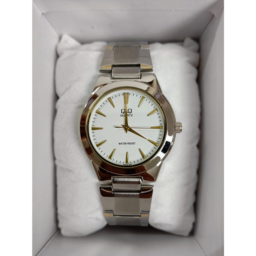 Jam Tangan Rantai Pria Business Classic Rantai Stainless Steel Analog Original Q&amp;Q QnQ QQ QA06J QA06