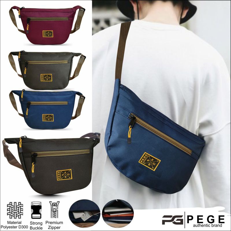 Tas Selempang Trendy Black Mini Pria Wanita Inspire Dikie Keren Murah -BG111
