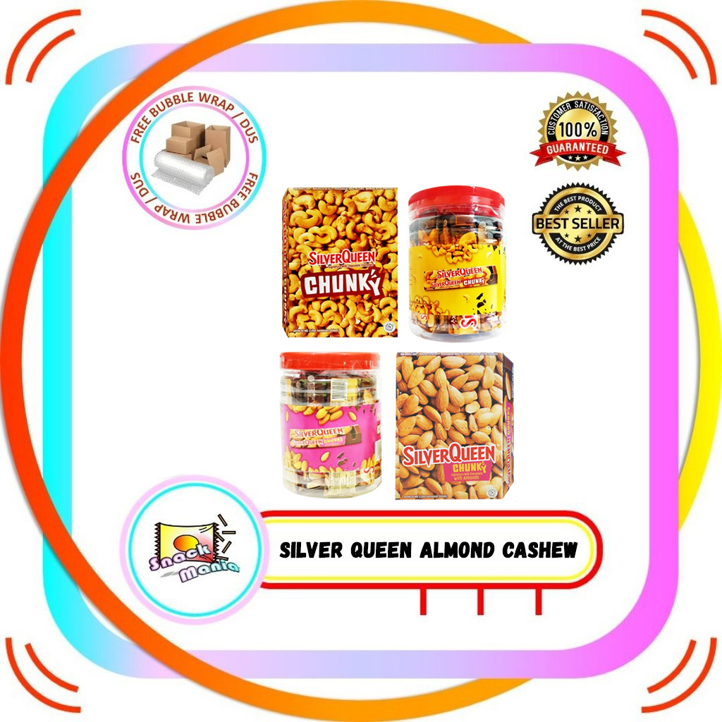 

Silverqueen Silver Queen Chocolate Cashew Almond Chunky Bar Jar - Box 12 x 30 gr