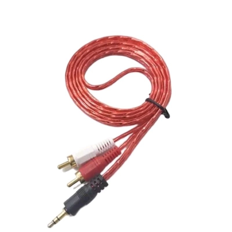 Kabel kabel in out  hp ke salon power ampli 1x2 jack audio   panjang 1.2M - 1.5M  packing Plastik im