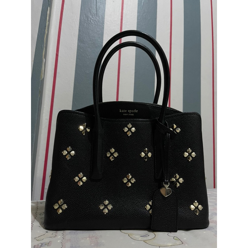 Kate Spade Margaux Spade Stud Medium Satchel Black