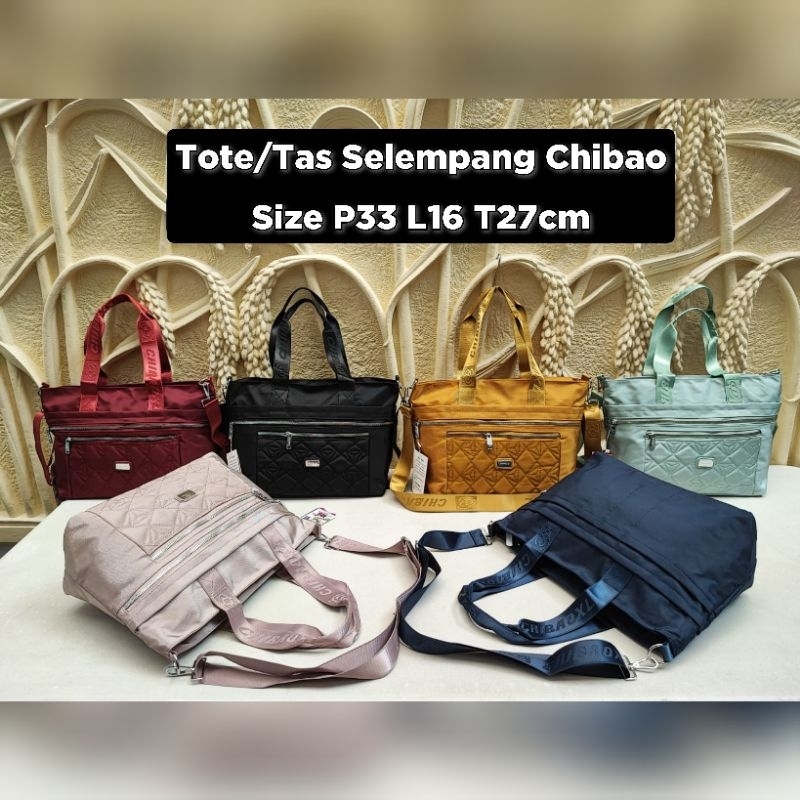 TOTE/TAS SELEMPANG WANITA ORI CHIBAO KANVAS 4Sleting