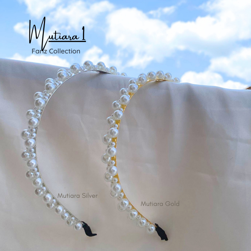 Bando Mutiara, Bando Korea Mutiara, Bando Pearl White, Bando Mutiara Elegan Wanita