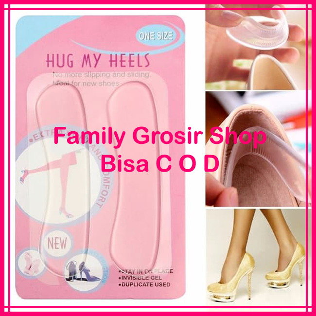 Pelindung Tumit Anti Lecet Silikon Transparan Hug My Heels Silicone Shoes Pad Insole Transparan