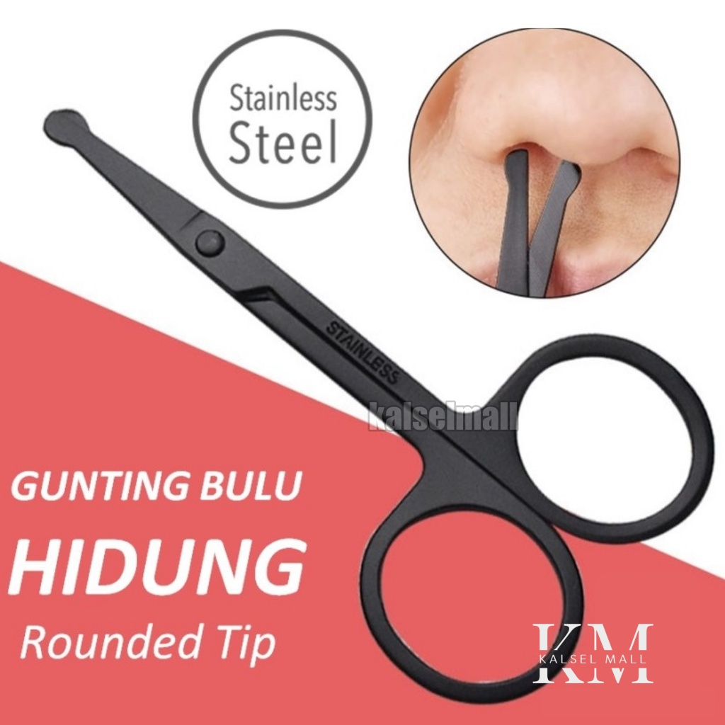 Gunting Bulu Hidung Pemotong Bulu Mata Alat Cukur Pencukur Bulu Rambut Hidung Alis Ujung Tumpul Gunting Kecil Benang Kumis Jenggot Stainless Steel Perawatan Alat Kecantikan ACK46