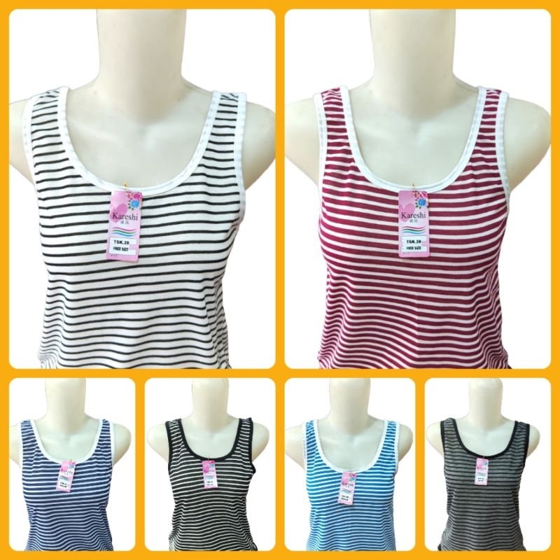 Tengtop Singlet Atasan Dewasa Salur