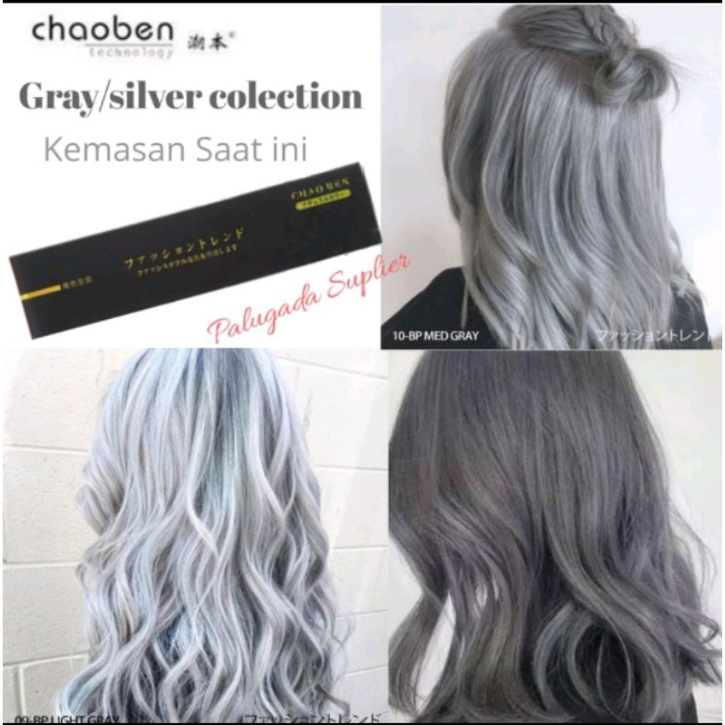 (BISA COD)CAT Rambut GREY (abu-abu)HIGHLIGHT Ombre Pewarna Rambut CHAOBEN dan TnG