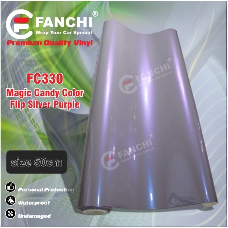 50cm Sticker Fanchi FC330 Magic Candy Color Flip Silver Purple Premium Wrap 50cm