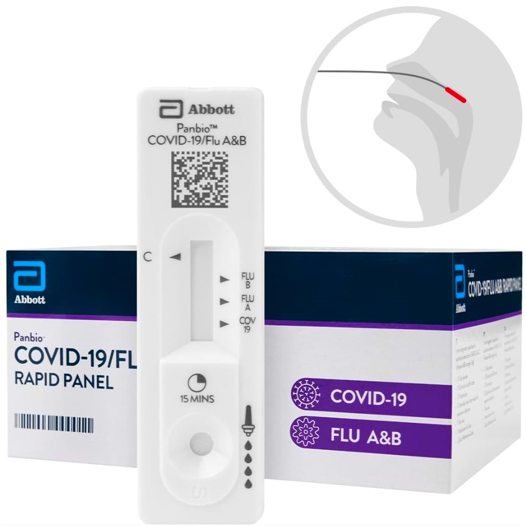 ABBOTT PANBIO FLU ANTIGEN GERMAN *QR BARDCODE*DETEKSI BEDA FLU & COVID ,PER BOX ISI 10 PC , KEMENKES