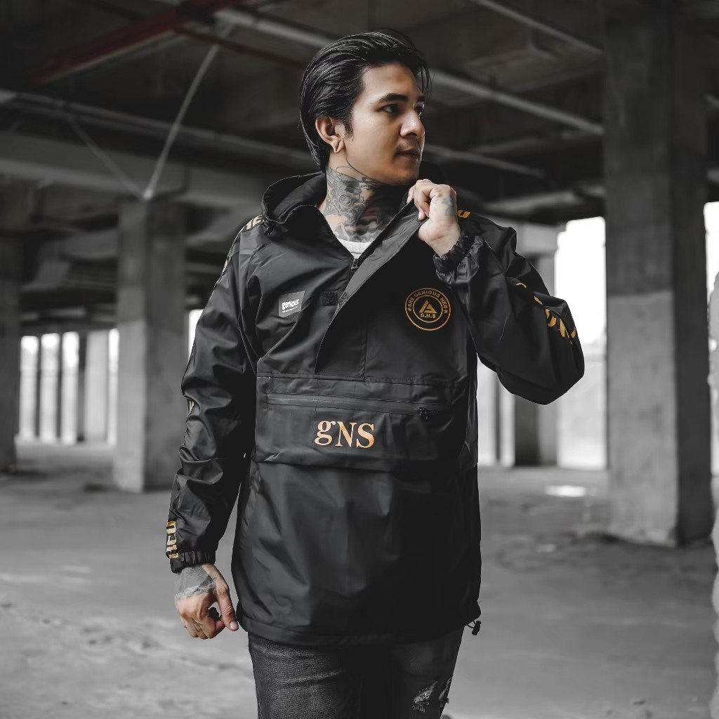 Jaket Cougle Waterpoof Jaket Genious Jaket Parasut Jaket Pria Sablon Gold