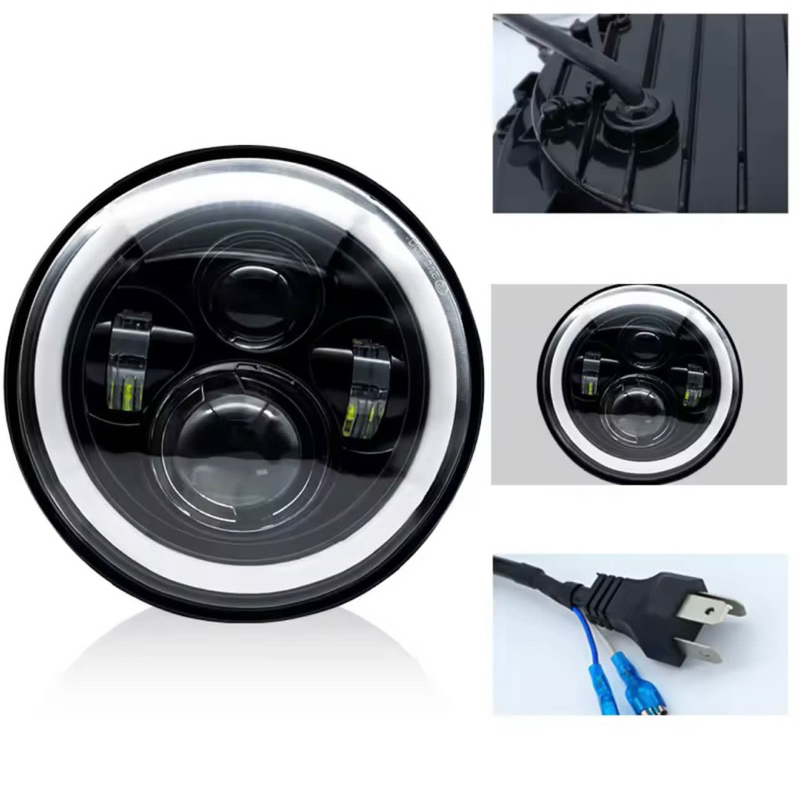 COD Daymaker Bulat 7 Inch 4 Led Pnp Motor Mobil White Yellow Toyota Sedan Kijang PickUp Jeep HiLux Truk