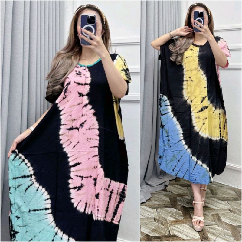Daster Jumbo LD 140 Motif Kekinian Original Tie dye Bali Terbaru Kalong Lowo Kelelawar Home Dress Ra