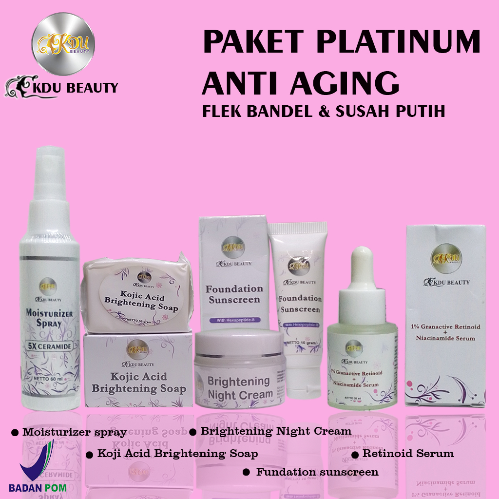 Paket Cream flek krim flek hitam parah tebal bandel dan kulit susah putih skincare platinum anti agi