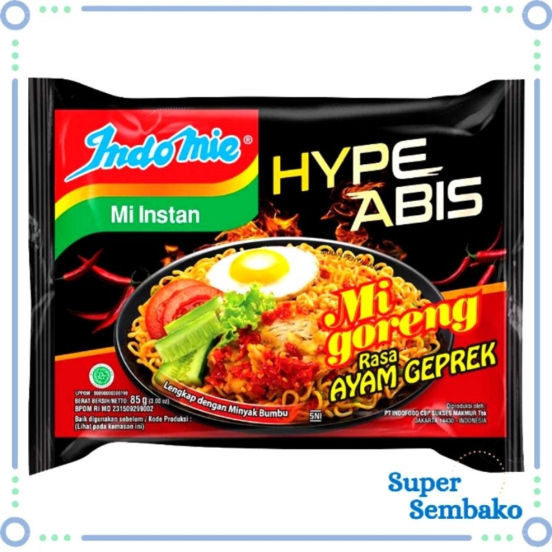 INDOMIE HYPE ABIS MI GORENG RASA AYAM GEPREK 85gr