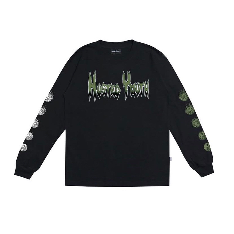 kaos tshirt Husted Youth Longsleeve Black