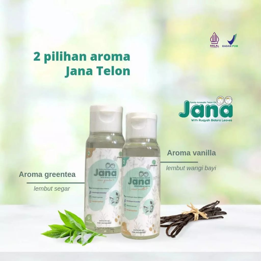 JANA TELON Bidara  Family Aromatic |  Minyak Telon Bayi 100ml 60ml 30ml | varian Vanilla &amp; Greentea