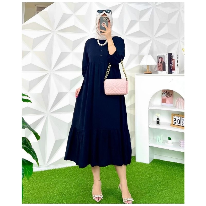 MIDI DRESS ADINDA TERBARU BAHAN DIAMOND/NAYA DRESS MIDI TERBARU/FASHION WANITA KEKINIAN/KIRANIA MIDI RACHEL MIDI/FAR MOSLEMSTORE