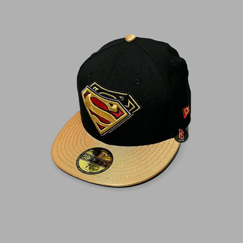 TOPI NEW ERA ORIGINAL 5950 SUPERMAN DOUBLE LOGO BLACK GOLD