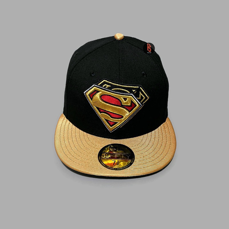 TOPI NEW ERA ORIGINAL 5950 SUPERMAN DOUBLE LOGO BLACK GOLD