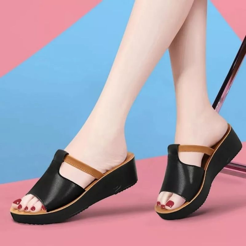 Sandal Wedges Wanita Korea Model Terbaru Viral