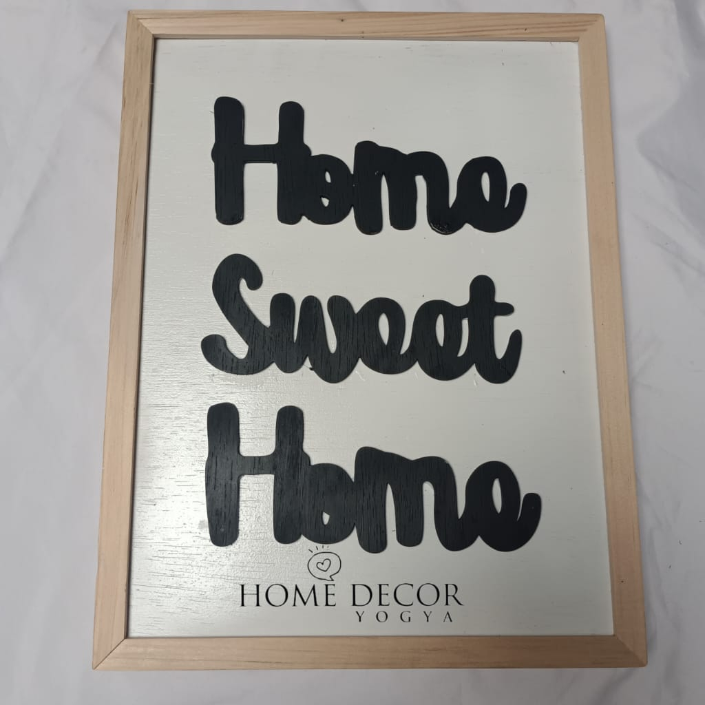 Hiasan dinding Home sweet home lama - Pajangan walldecor tulisan timbul