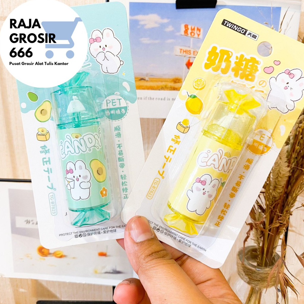 

Correction Tape Twingo Candy tipex TIP X alat tulis sekolah kantor penghapus pulpen label cute stationery kado unik warna pastel lucu